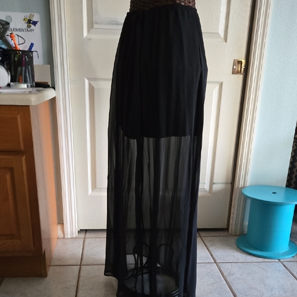 Lily White Black Sheer Maxi Skirt - Picture 7 of 8